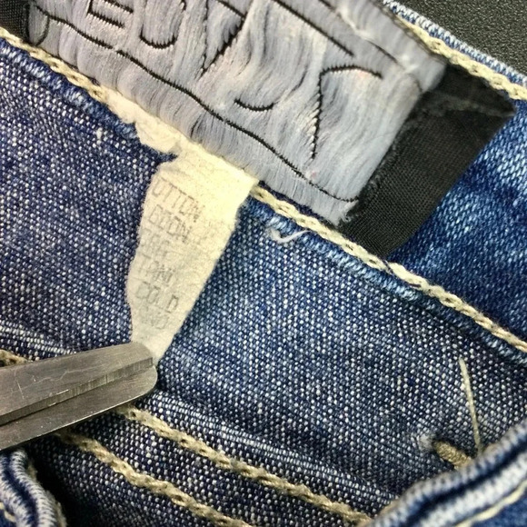 Vintage Women's Contem 1@ Jeans, Size 27, Blue with silver buttons on each side - Picture 10 of 12